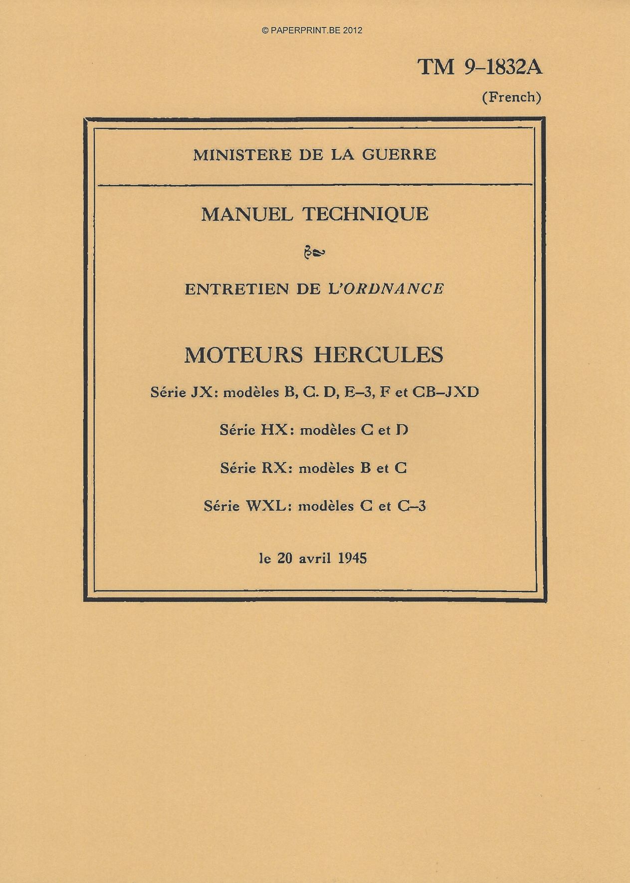 TM 9-1832A FR MOTEURS HERCULES